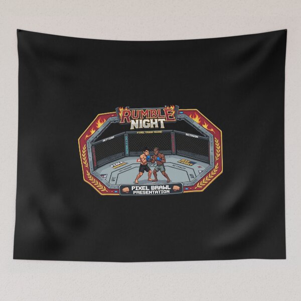 Item preview, Rumble Night Pixel Brawl Retro MMA Art designed and sold by TeeParteaArt.