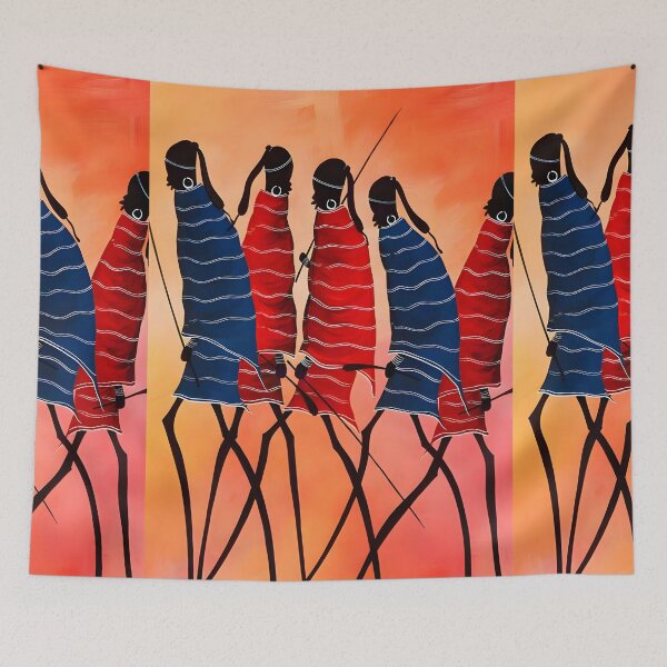 Item preview, Hand drawn Maasai carton design designed and sold by Joshuasanga76a.