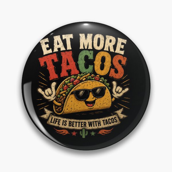 Item preview, Eat More Tacos Vintage Mexican Food Retro Funny Taco Sticker Design designed and sold by lovepower.