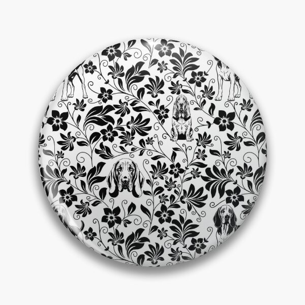 Item preview, Bloodhound Floral Pattern | Elegant Botanical Dog Design Black designed and sold by WildLakePatterns.