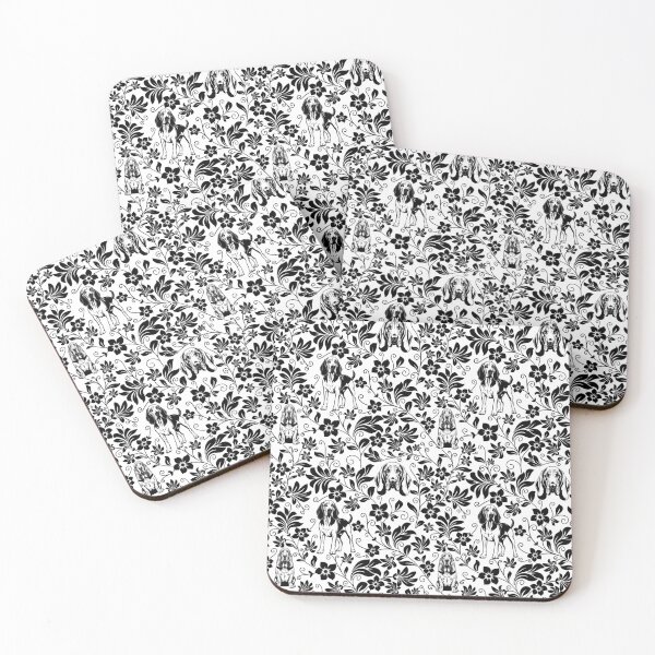 Item preview, Bloodhound Floral Pattern | Elegant Botanical Dog Design Black designed and sold by WildLakePatterns.