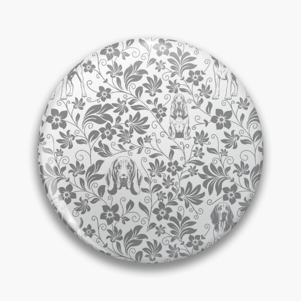 Item preview, Bloodhound Floral Pattern | Elegant Botanical Dog Design Grey designed and sold by WildLakePatterns.