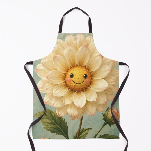 Item preview, Happy Dahlia – Cute Smiling Flower Vintage Botanical Art Print – Kawaii Floral Wall Decor designed and sold by @SHINTOSARTSTORE.