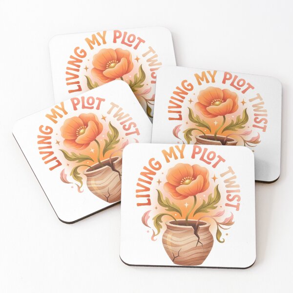 Item preview, Inspirational Poppy Flower Living My Plot Twist Sticker Illustration designed and sold by DiNata.