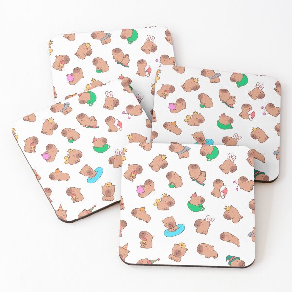 Item preview, Cute Capybara Pattern | Kawaii Capybara Seamless Pattern | Adorable Capybara Doodles | Cozy Animal Print | Whimsical Cartoon Capybara Design designed and sold by RJACreative.