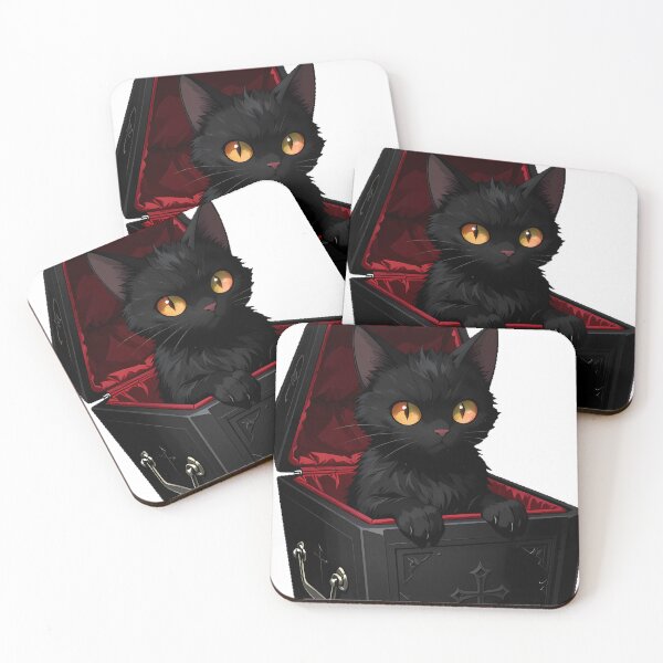 Item preview, Gothic Black Cat in Coffin designed and sold by IllumeInk.