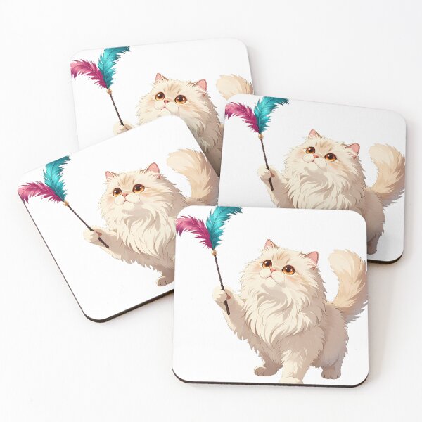 Item preview, Persian Cat with Feather Wand Toy designed and sold by pumsquare.