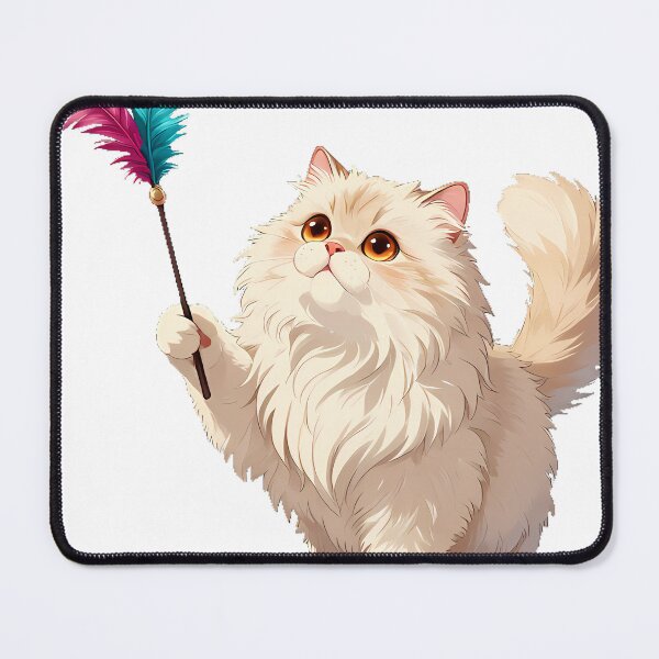 Item preview, Persian Cat with Feather Wand Toy designed and sold by pumsquare.