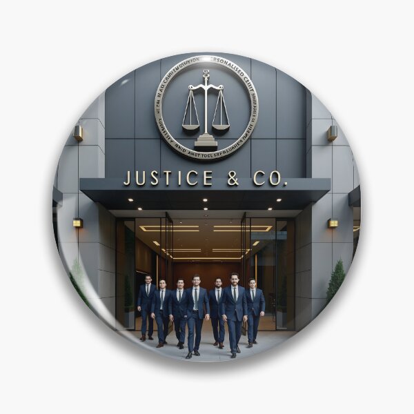 Item preview, Justice and Co Corporate Law Firm Poster: Architectural Scales of Justice Art designed and sold by Creative-RE.