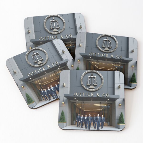 Item preview, Justice and Co Corporate Law Firm Poster: Architectural Scales of Justice Art designed and sold by Creative-RE.