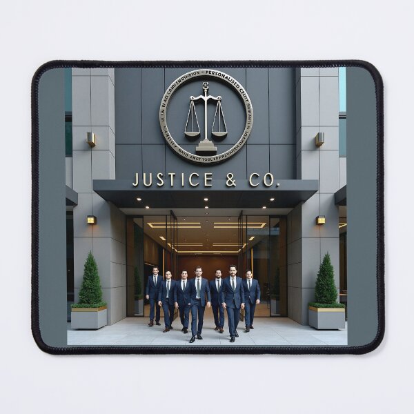 Item preview, Justice and Co Corporate Law Firm Poster: Architectural Scales of Justice Art designed and sold by Creative-RE.