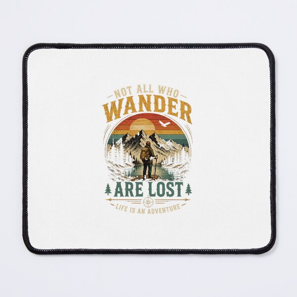 Item preview, Not All Who Wander Are Lost Vintage Hiking Adventure - Retro Mountain Design designed and sold by lovepower.