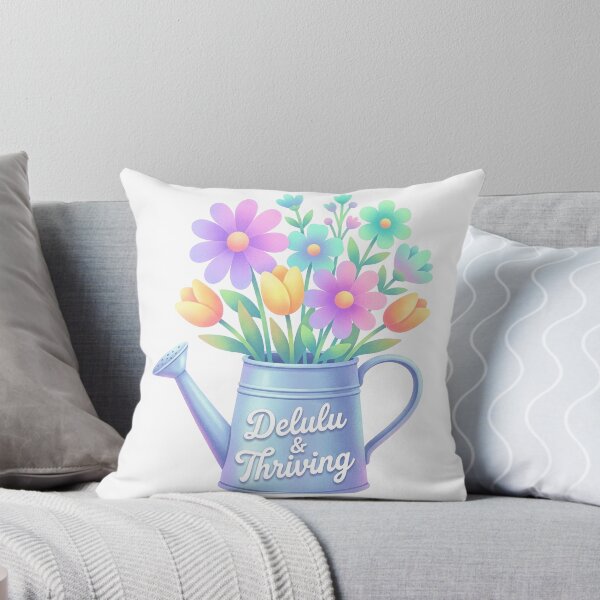 Item preview, Cute Pastel Floral Watering Can Delulu and Thriving Sticker designed and sold by DiNata.