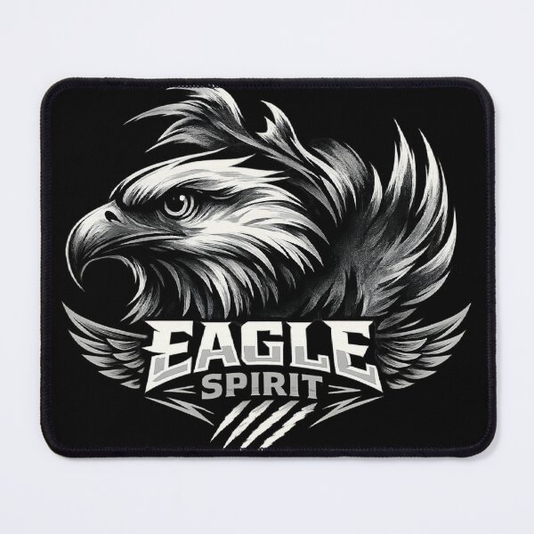 Item preview, Eagle Spirit Majestic Bald Eagle Mascot Black and White Art designed and sold by Shakhbata-1.