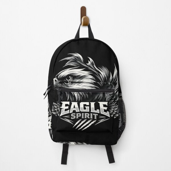 Item preview, Eagle Spirit Majestic Bald Eagle Mascot Black and White Art designed and sold by Shakhbata-1.