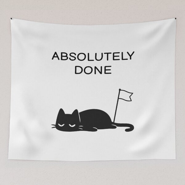 Item preview, Absolutely Done Funny Black Cat Sticker designed and sold by FUEGO & NOX.