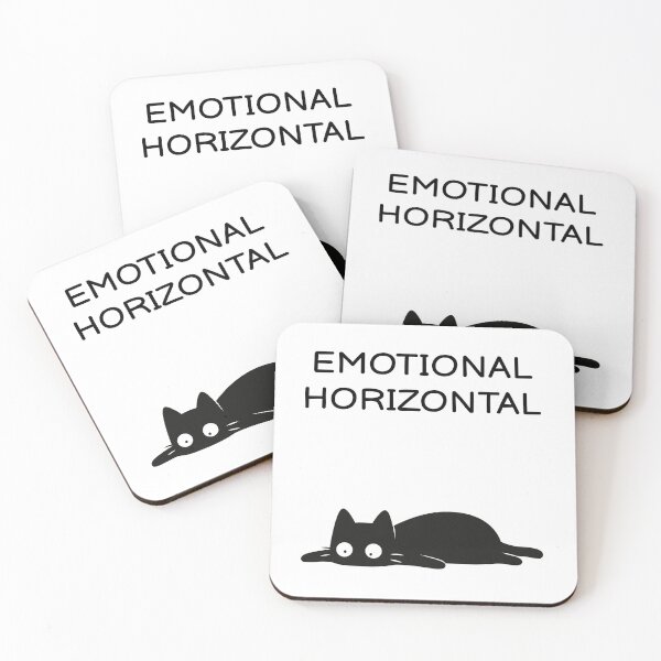 Item preview, Emotional Horizontal Funny Black Cat Sticker designed and sold by FUEGO & NOX.