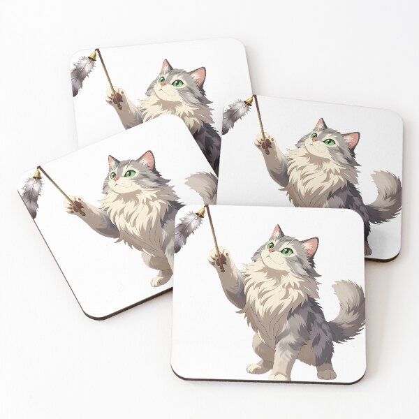 Item preview, Norwegian Forest Cat with Feather Toy designed and sold by pumsquare.