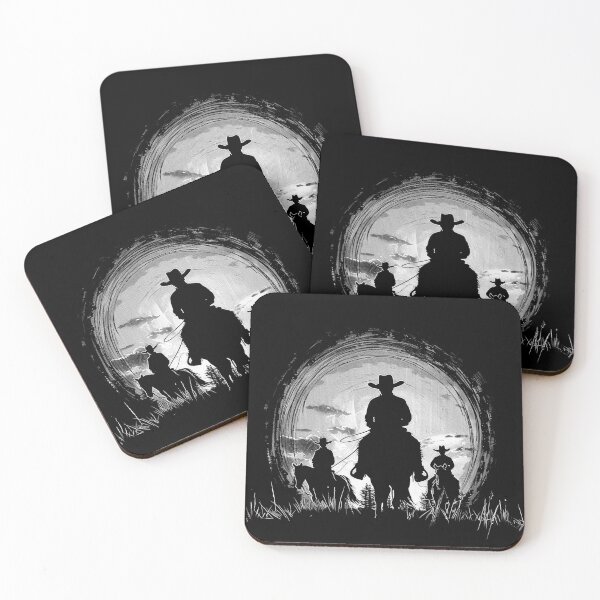 Item preview, Cowboy Riders Under a Full Moon Western Silhouette Art designed and sold by inkoutninja.