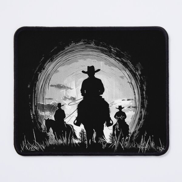 Item preview, Cowboy Riders Under a Full Moon Western Silhouette Art designed and sold by inkoutninja.