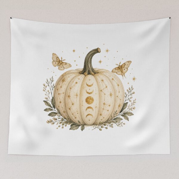 Item preview, Celestial Pumpkin Mystical Halloween Art designed and sold by DreamelleStudio.