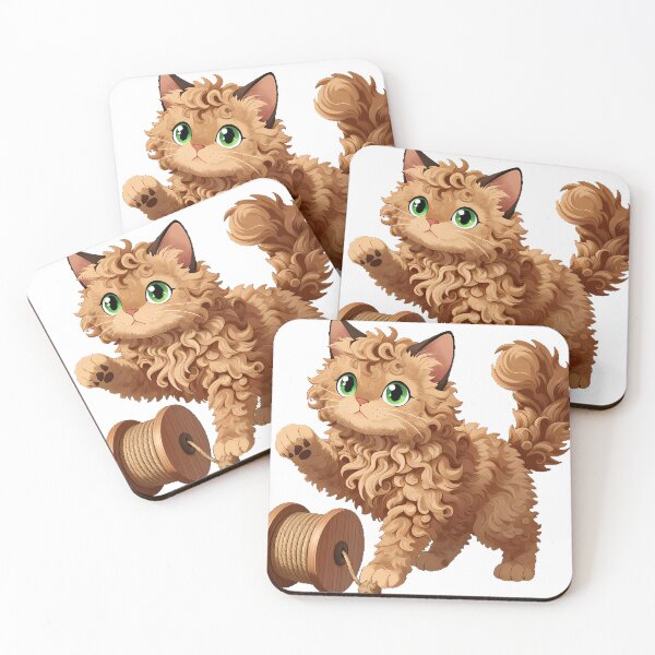 Item preview, LaPerm Cat with Sisal Spool designed and sold by pumsquare.