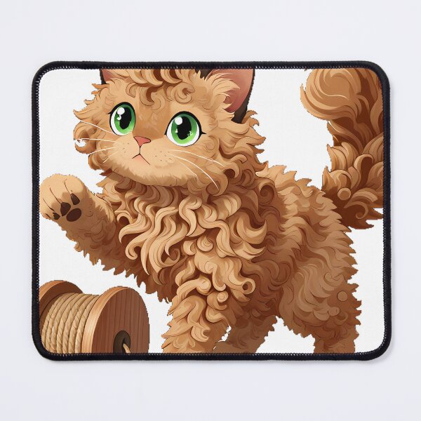 Item preview, LaPerm Cat with Sisal Spool designed and sold by pumsquare.
