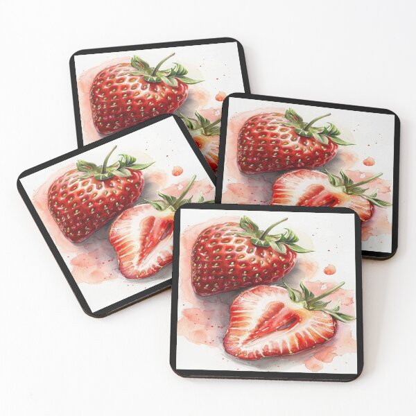 Item preview, Realistic Strawberry Fruit Whole and Slice Artwork  designed and sold by NivyasArtistry.
