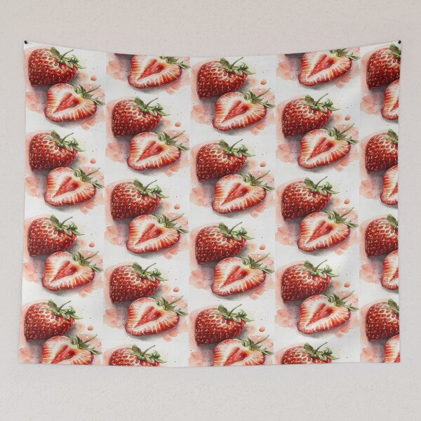 Item preview, Realistic Strawberry Fruit Whole and Slice Artwork  designed and sold by NivyasArtistry.