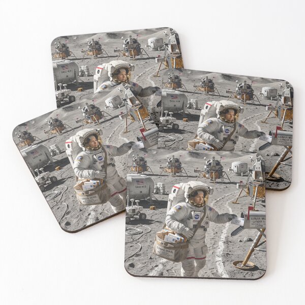 Item preview, Lunar mail astronaut delivering mail. designed and sold by WiseBow.