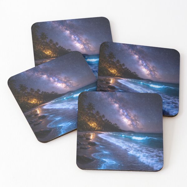 Item preview, Milky Way Over Tropical Beach at Night designed and sold by Yomere.