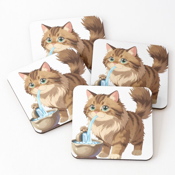 Item preview, Siberian Cat with Water Fountain designed and sold by pumsquare.