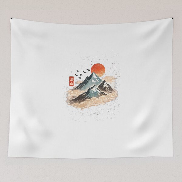 Item preview, Minimalist Mountain Sunrise – Japanese Nature Aesthetic T-Shirt designed and sold by LarkLeaf.