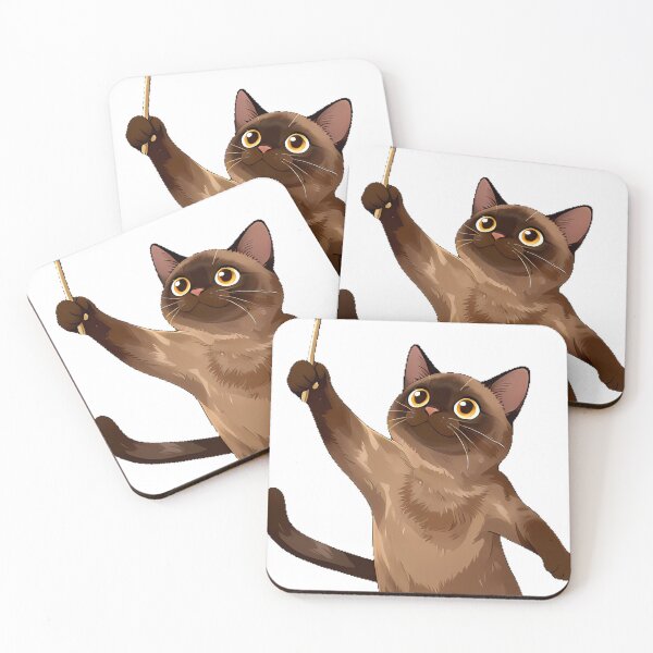 Item preview, Burmese Cat with Feather Teaser designed and sold by pumsquare.
