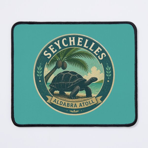 Item preview, Seychelles Aldabra Atoll Giant Tortoise Travel Sticker designed and sold by The Digital Compass.