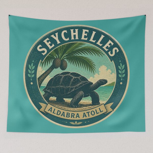 Item preview, Seychelles Aldabra Atoll Giant Tortoise Travel Sticker designed and sold by The Digital Compass.