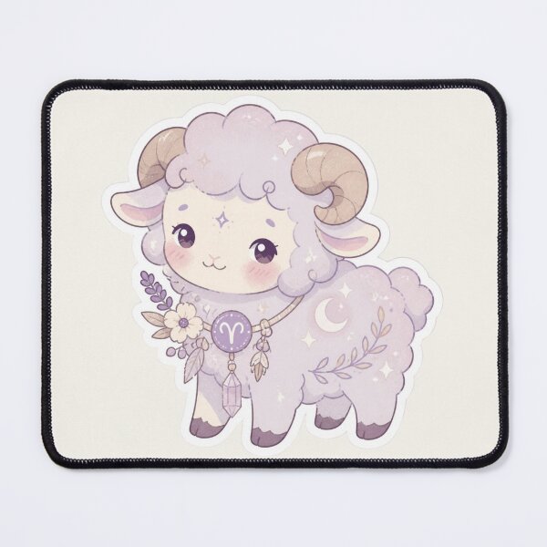 Item preview, Aries Ram – Cute Pastel Zodiac Creature Sticker designed and sold by Cerys-GS.