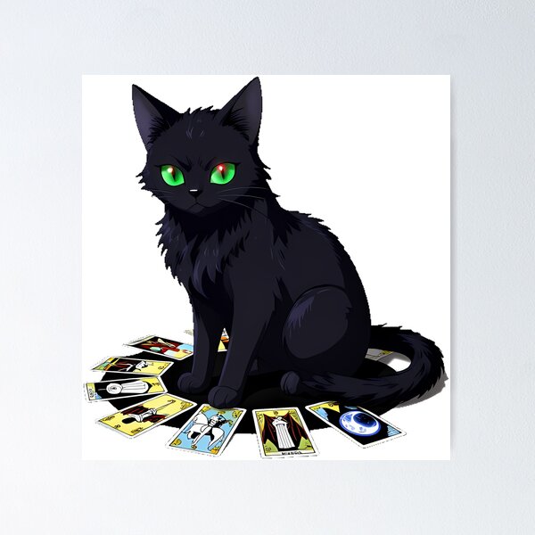 Item preview, Gothic Black Cat with Tarot Spread designed and sold by IllumeInk.