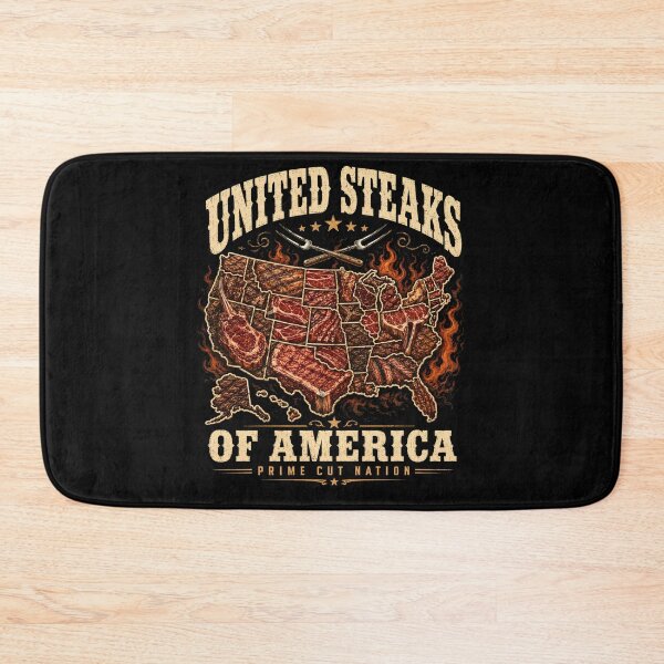 Item preview, United Steaks of America Funny BBQ Grill Master Patriotic Meat Lover designed and sold by THREE LITTLE BEANS.