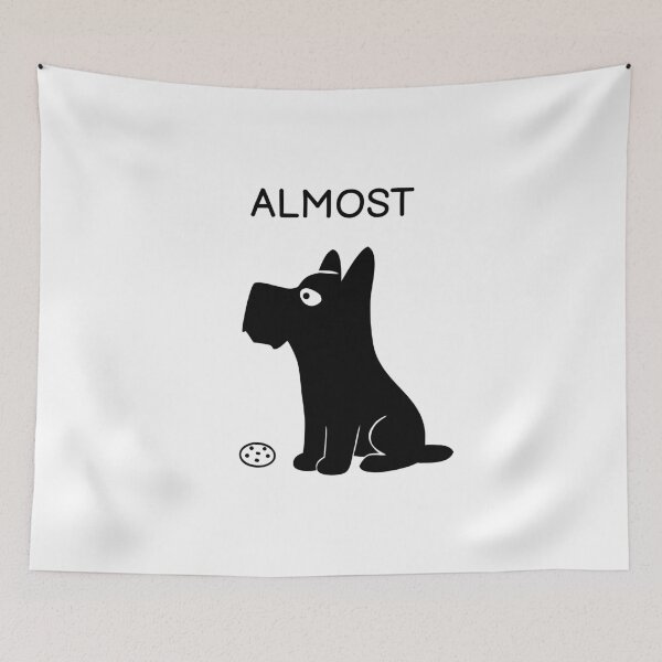 Item preview, Almost Funny Black Dog Sticker designed and sold by FUEGO & NOX.