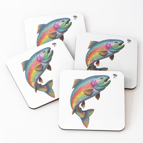 Item preview, Colorful Rainbow Trout Fly Fishing Art designed and sold by Stefanrajzer.