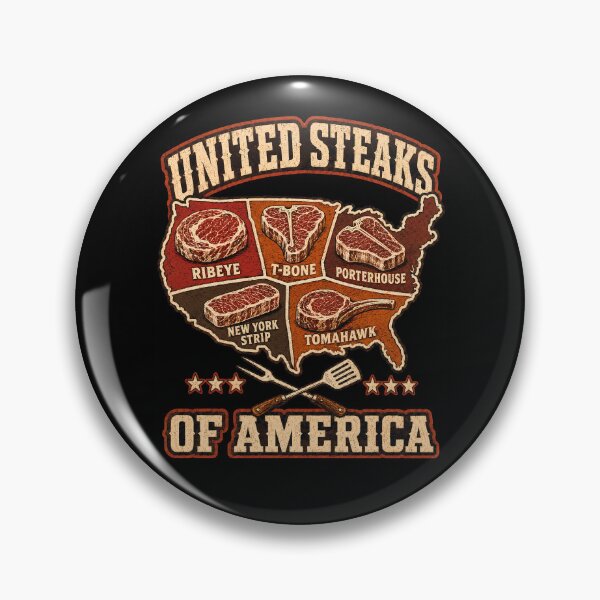 Item preview, United Steaks of America Funny BBQ Grill Master Patriotic Meat Lover designed and sold by THREE LITTLE BEANS.