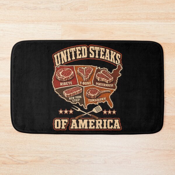 Item preview, United Steaks of America Funny BBQ Grill Master Patriotic Meat Lover designed and sold by THREE LITTLE BEANS.