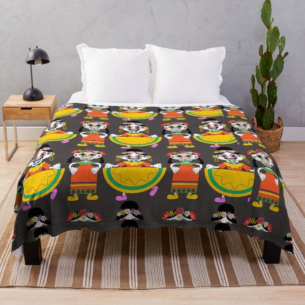 Item preview, Retro Sugar Skull Folklorico Dancers Pattern designed and sold by manojbalan1968.