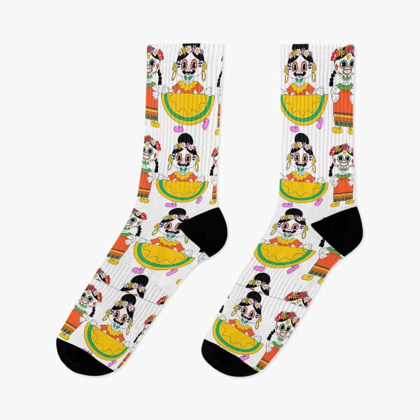 Item preview, Retro Sugar Skull Folklorico Dancers Pattern designed and sold by manojbalan1968.