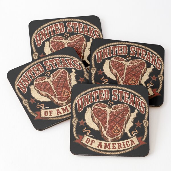 Item preview, United Steaks of America Funny BBQ Grill Master Patriotic Meat Lover designed and sold by THREE LITTLE BEANS.