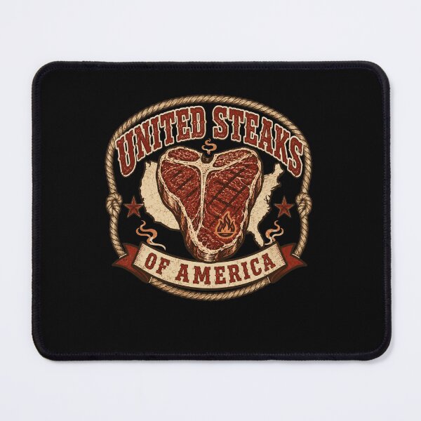 Item preview, United Steaks of America Funny BBQ Grill Master Patriotic Meat Lover designed and sold by THREE LITTLE BEANS.