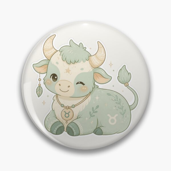 Item preview, Taurus Bull – Cute Pastel Zodiac Creature Sticker designed and sold by Cerys-GS.