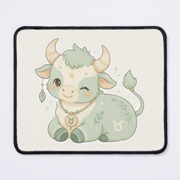 Item preview, Taurus Bull – Cute Pastel Zodiac Creature Sticker designed and sold by Cerys-GS.