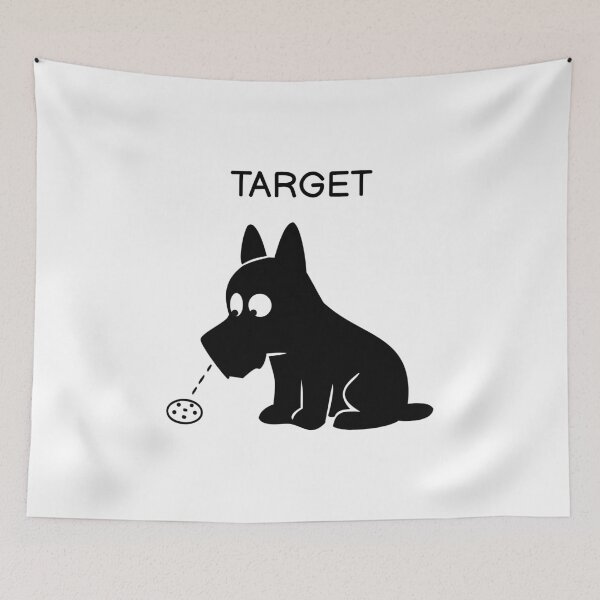 Item preview, Target Funny Black Dog Sticker designed and sold by FUEGO & NOX.